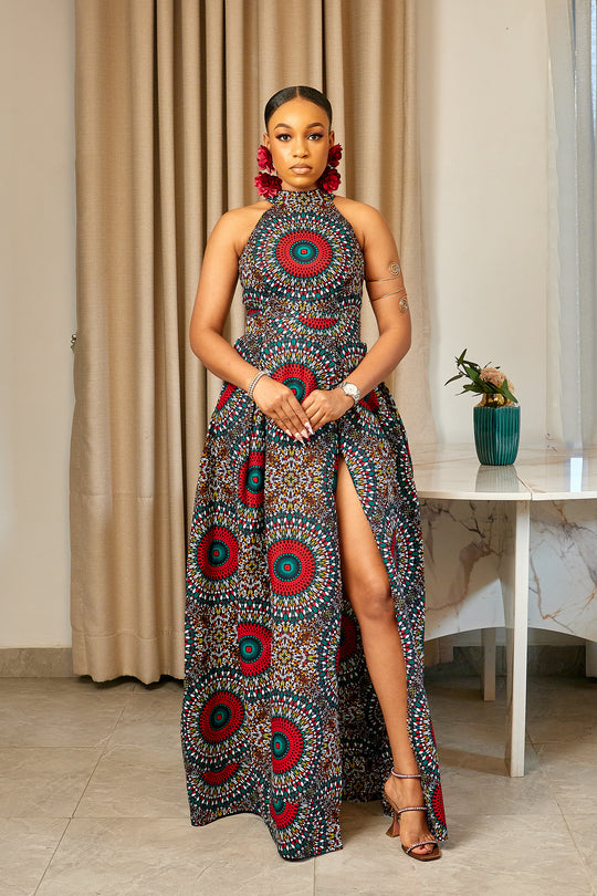 VESTIDO MAXI NITA ESTAMPADO AFRICANO