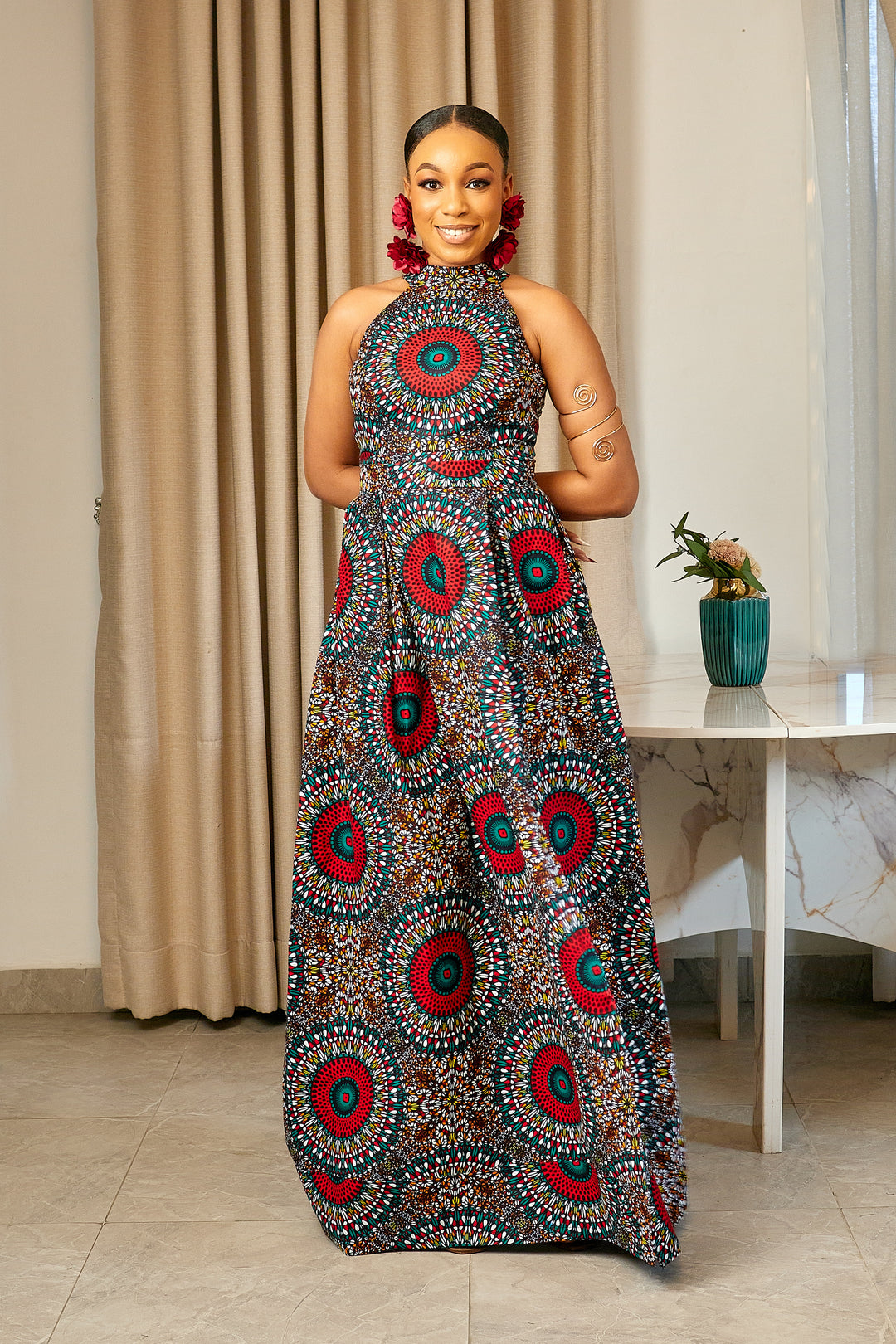 VESTIDO MAXI NITA ESTAMPADO AFRICANO