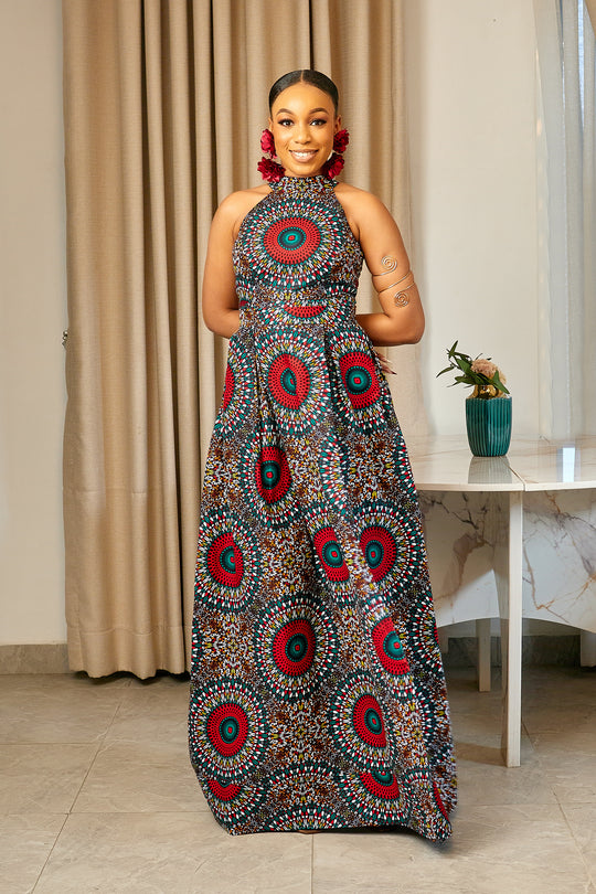 VESTIDO MAXI NITA ESTAMPADO AFRICANO