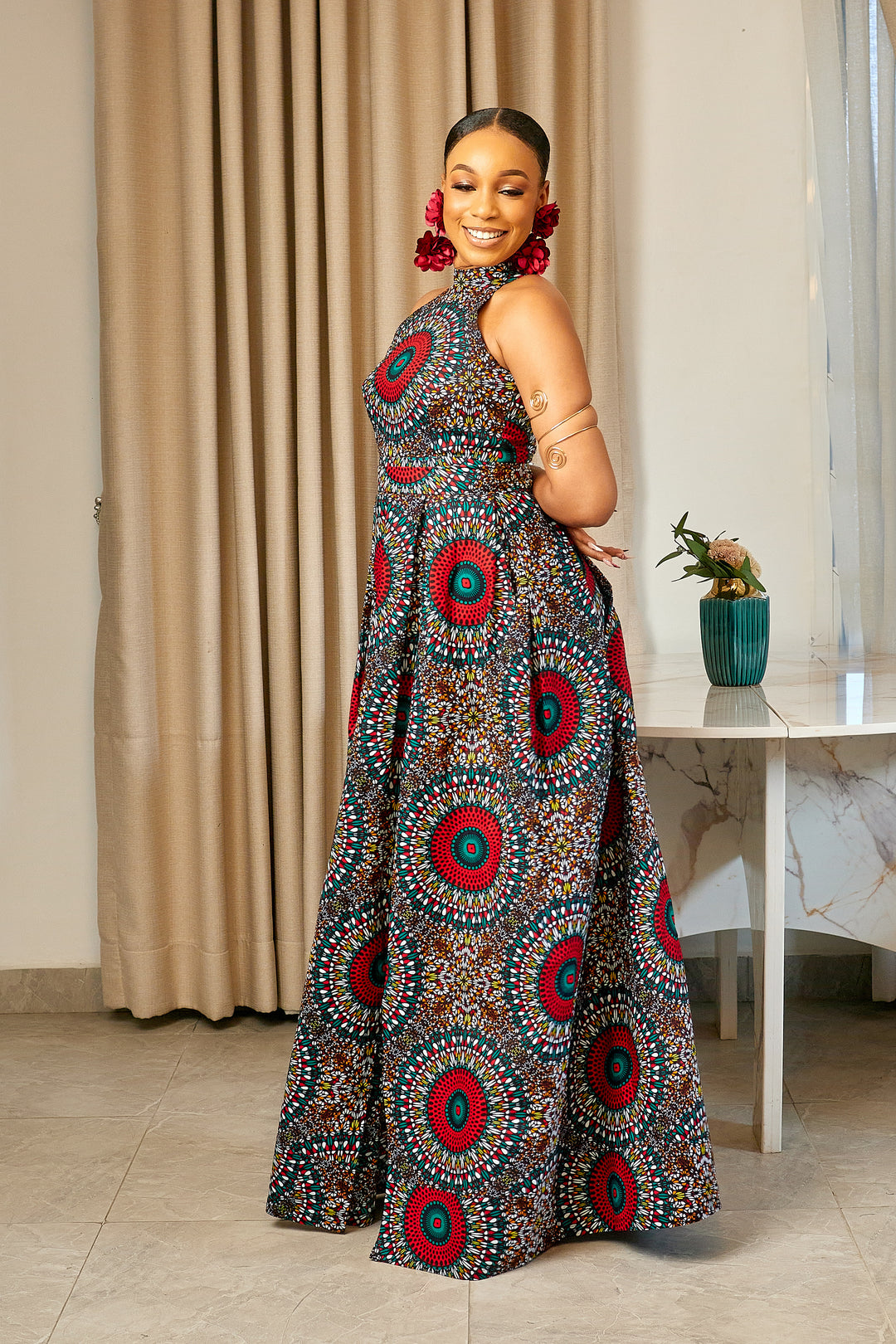 VESTIDO MAXI NITA ESTAMPADO AFRICANO