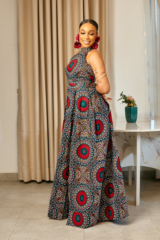 VESTIDO MAXI NITA ESTAMPADO AFRICANO