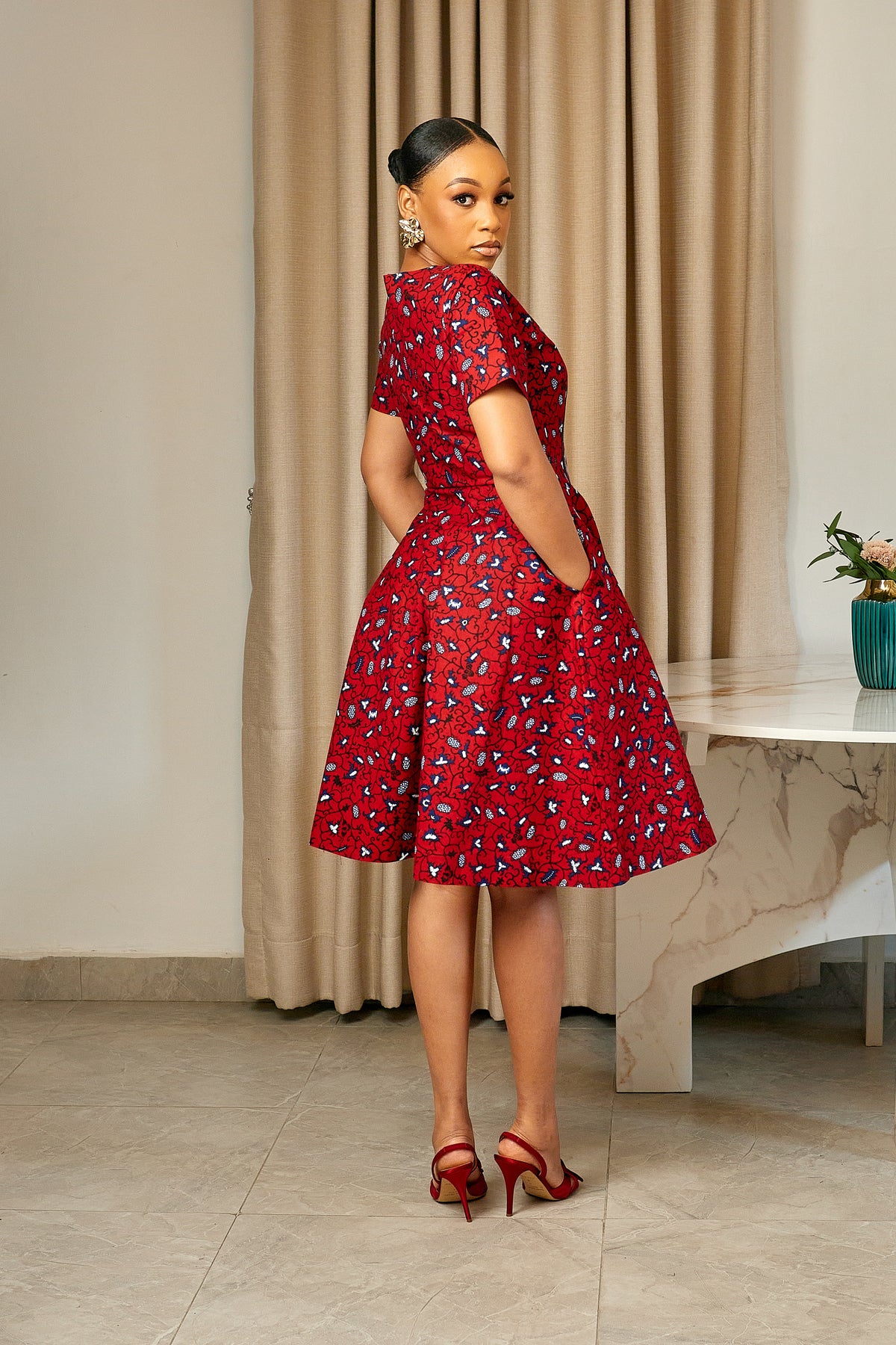 Duni African Print Midi Dress - African Clothing in USA | MYTRIBENG Duni African Print Midi Dress - African Clothing in USA | MYTRIBENG