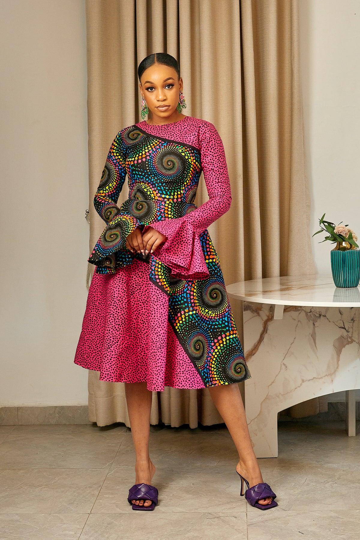 african print midi dress Ankara Erebi Midi Summer Dress