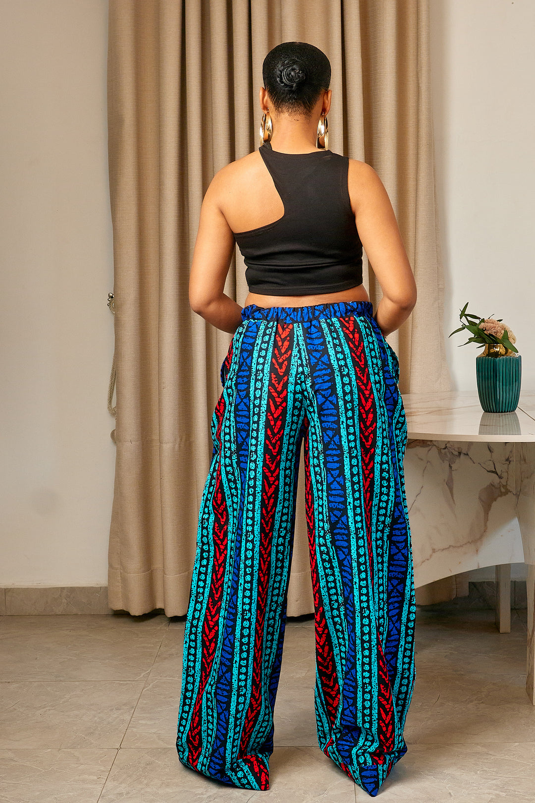 DURAH AFRICAN PRINT WIDE LEG PANTS