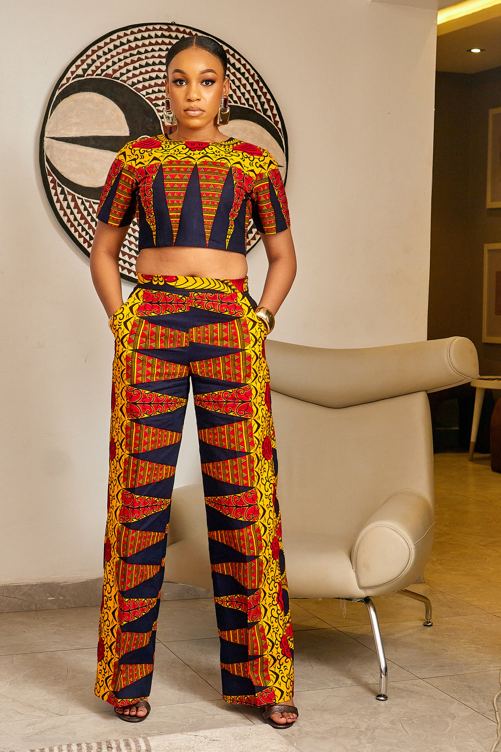 JALENE AFRICAN PRINT CROP SET