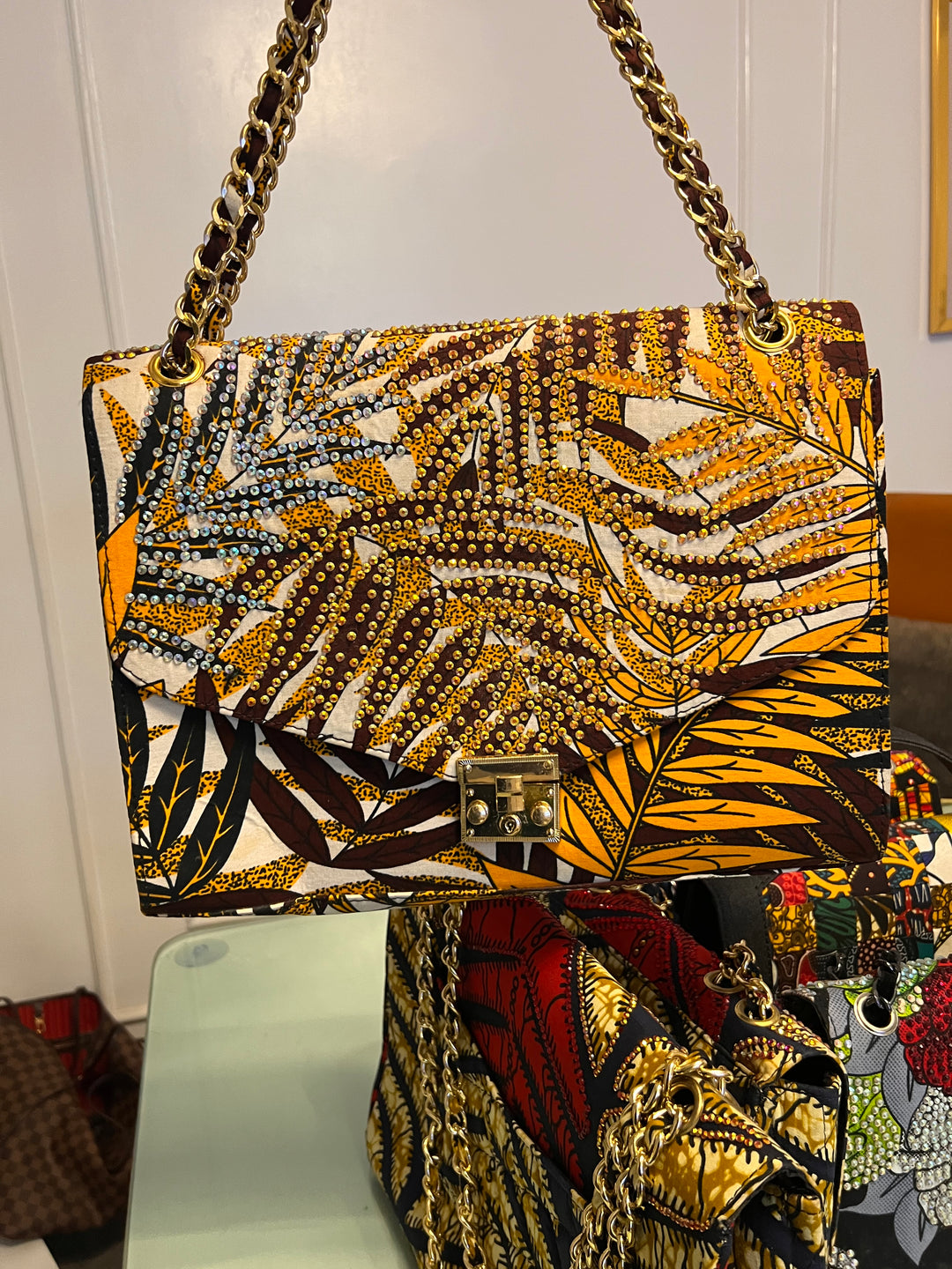 Ogechi Rhinestoned Handbag- Large