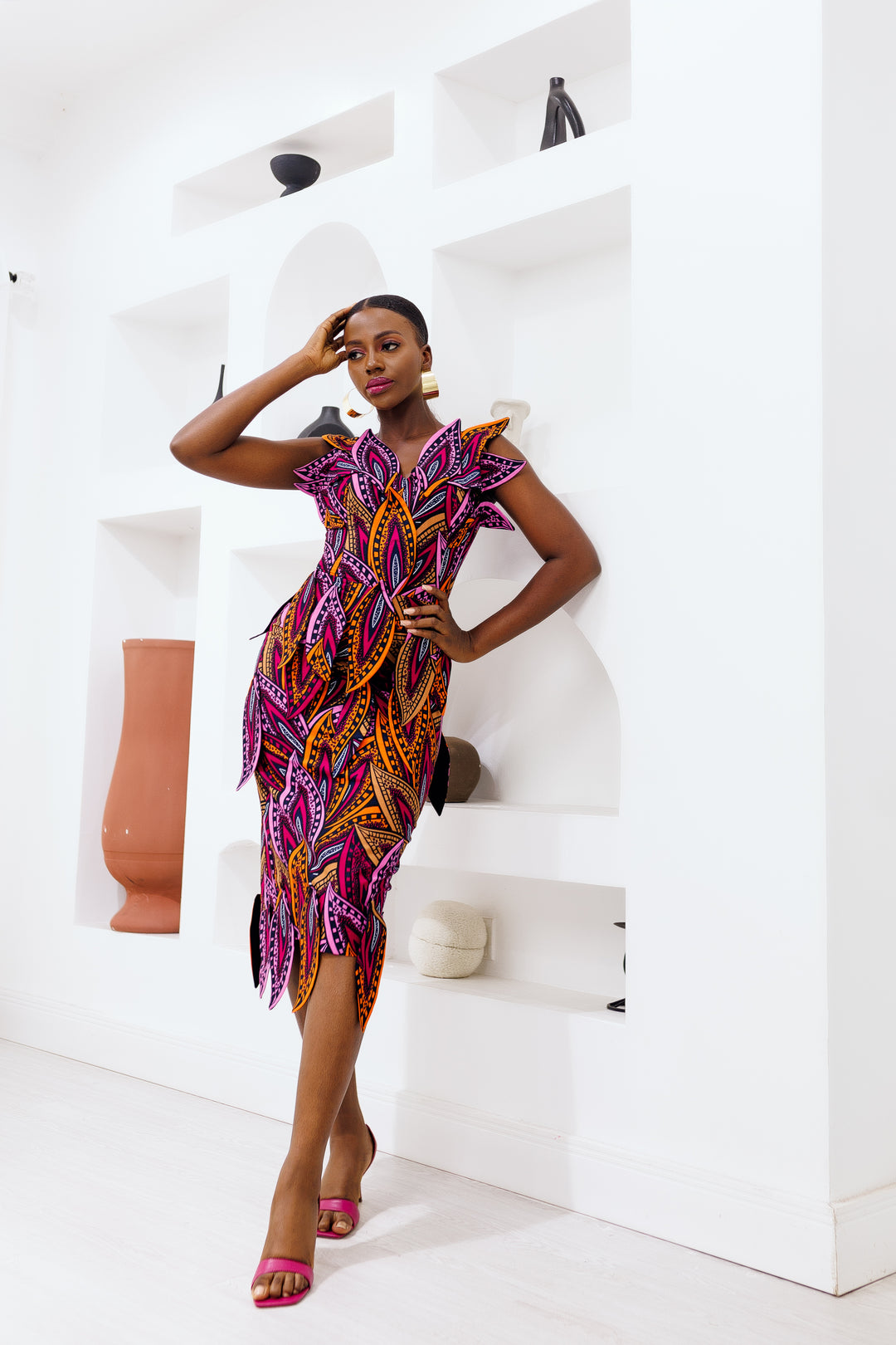 Onome African Print Midi Dress - African Print Dresses in USA MYTRIBENG Onome African Print Midi Dress - African Print Dresses in USA MYTRIBENG