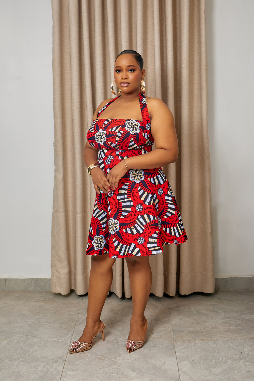 VESTIDO SHANI MIDI ESTAMPADO AFRICANO