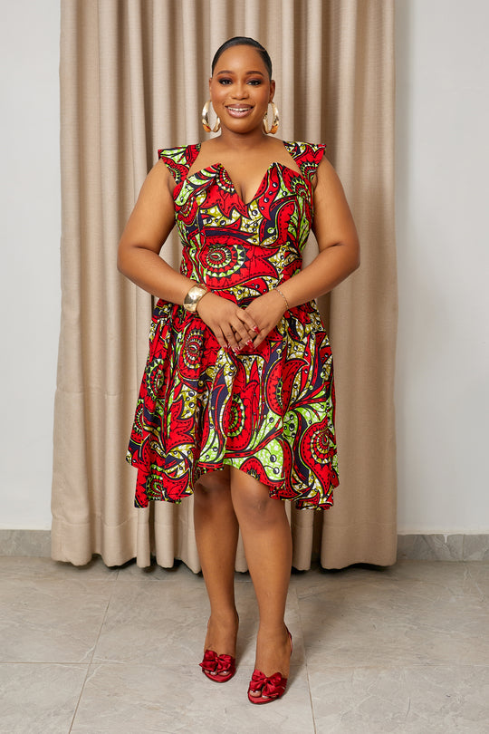VESTIDO SHANI MIDI ESTAMPADO AFRICANO