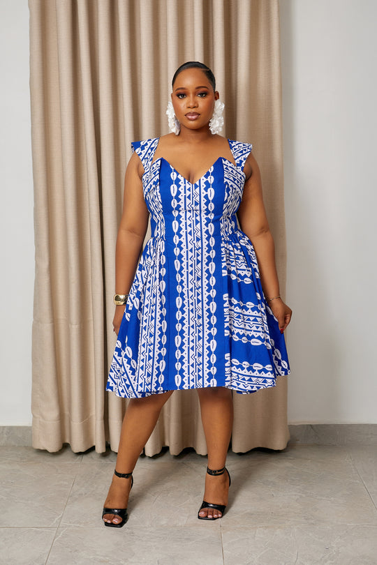 VESTIDO SHANI MIDI ESTAMPADO AFRICANO