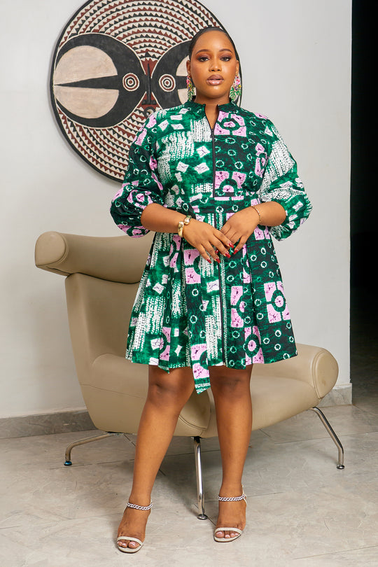 VESTIDO SHANI MIDI ESTAMPADO AFRICANO