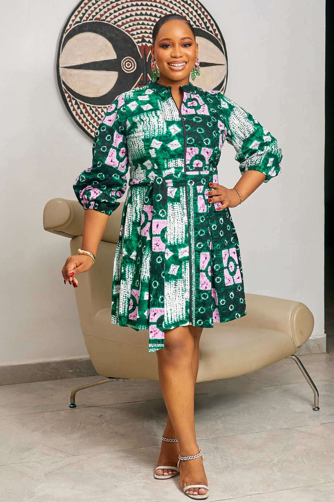 VESTIDO SHANI MIDI ESTAMPADO AFRICANO