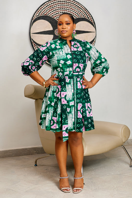 VESTIDO SHANI MIDI ESTAMPADO AFRICANO