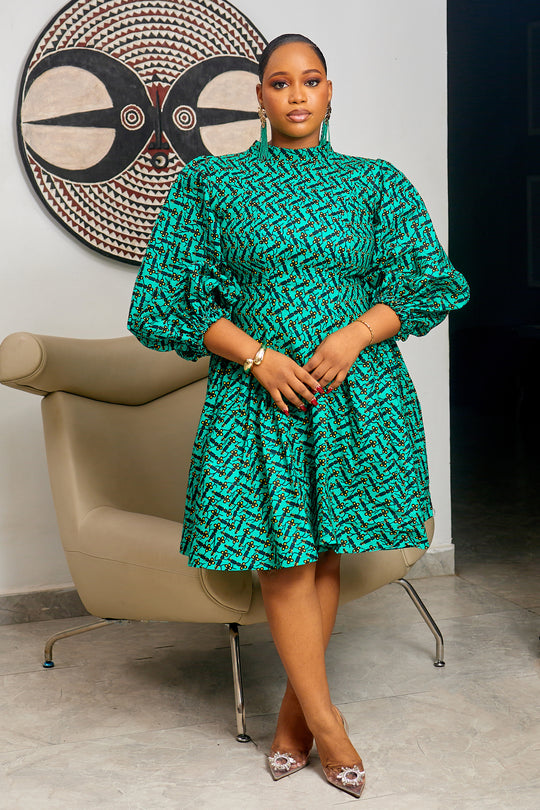 VESTIDO SHANI MIDI ESTAMPADO AFRICANO