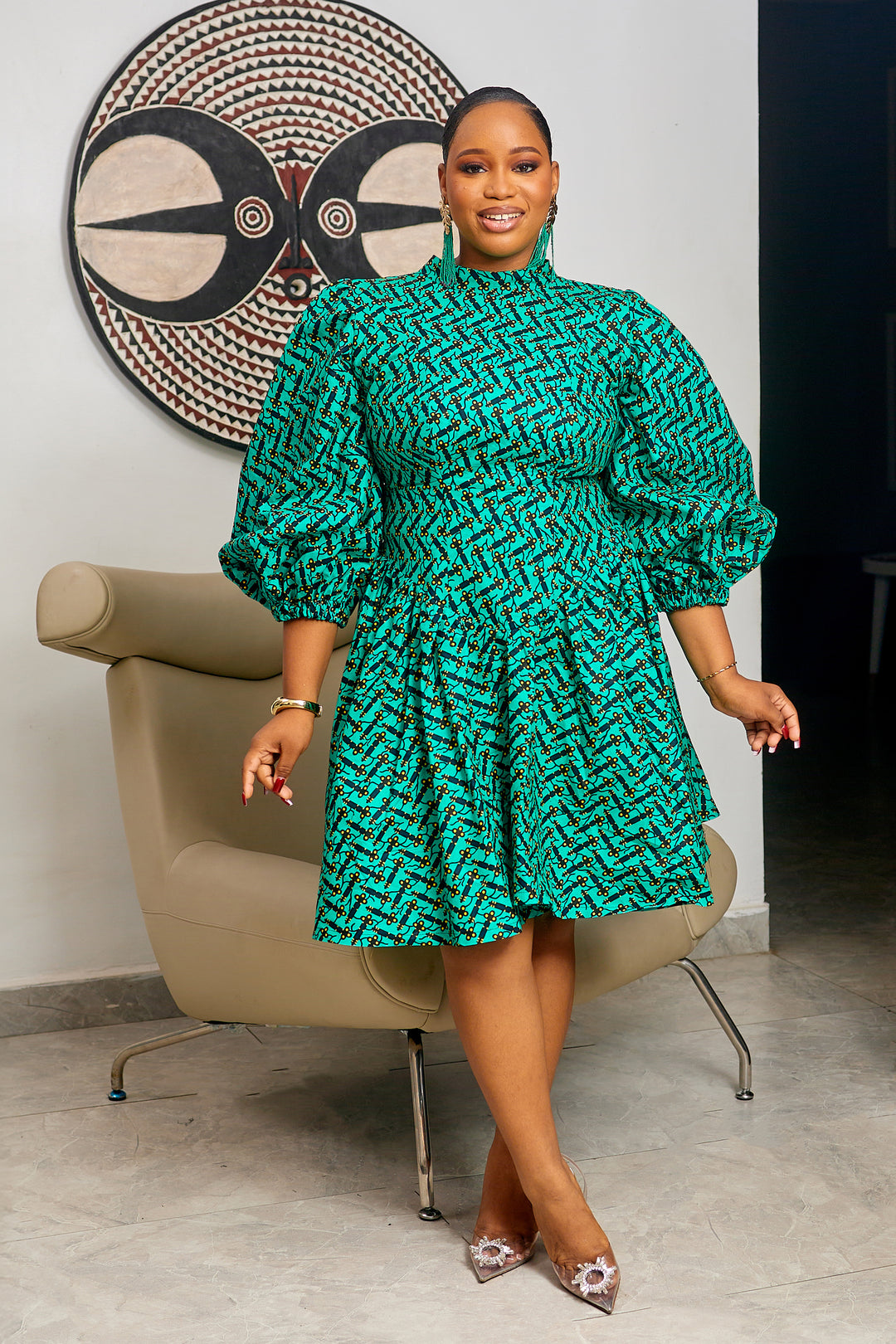 VESTIDO SHANI MIDI ESTAMPADO AFRICANO