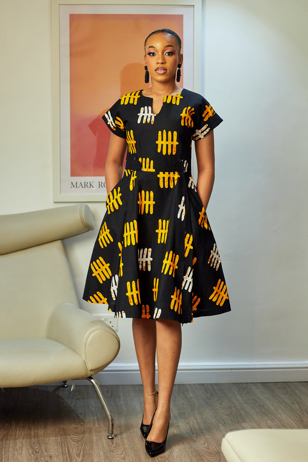 IYABO AFRICAN PRINT MIDI DRESS
