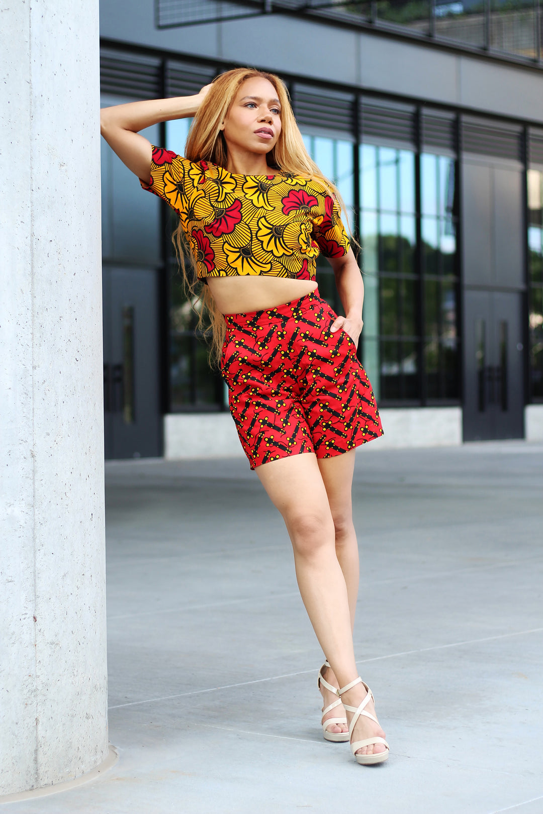 African Print Tosin Crop Top