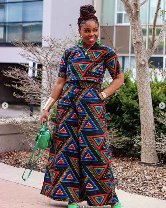 HADIZA AFRICAN PRINT CROP TOP BLACK