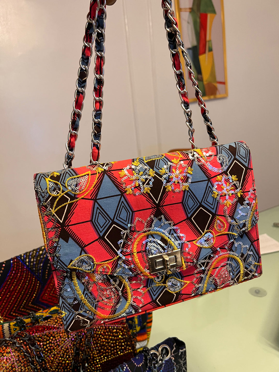 KOREDE Rhinestoned Handbag