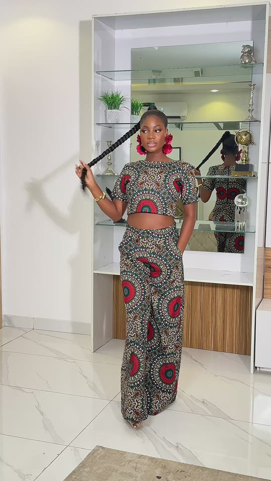 RAJAA AFRICAN PRINT CROP SET