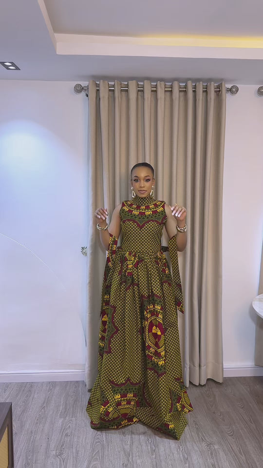 LESEDI AFRICAN PRINT MAXI DRESS