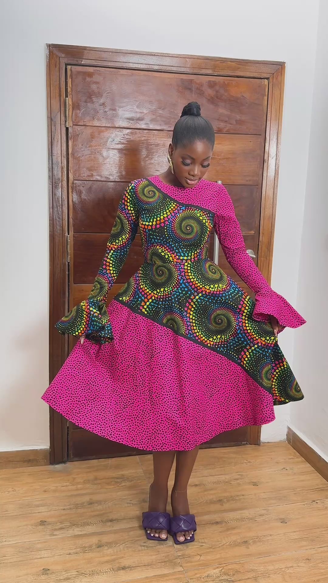 ROBE MIDI SHANI IMPRIMÉ AFRICAIN