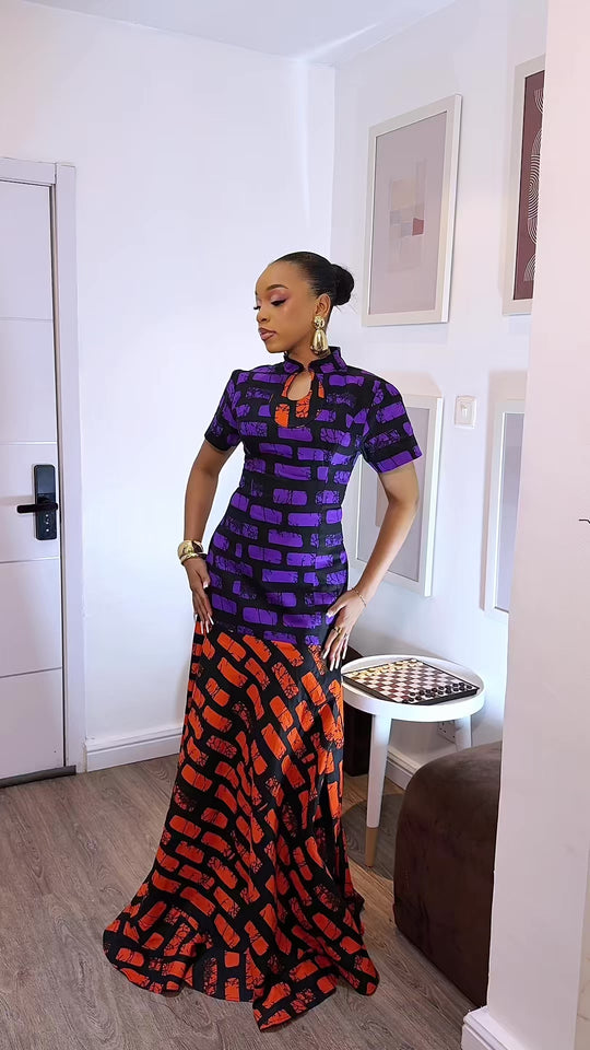 Maina African Print Maxi Dress