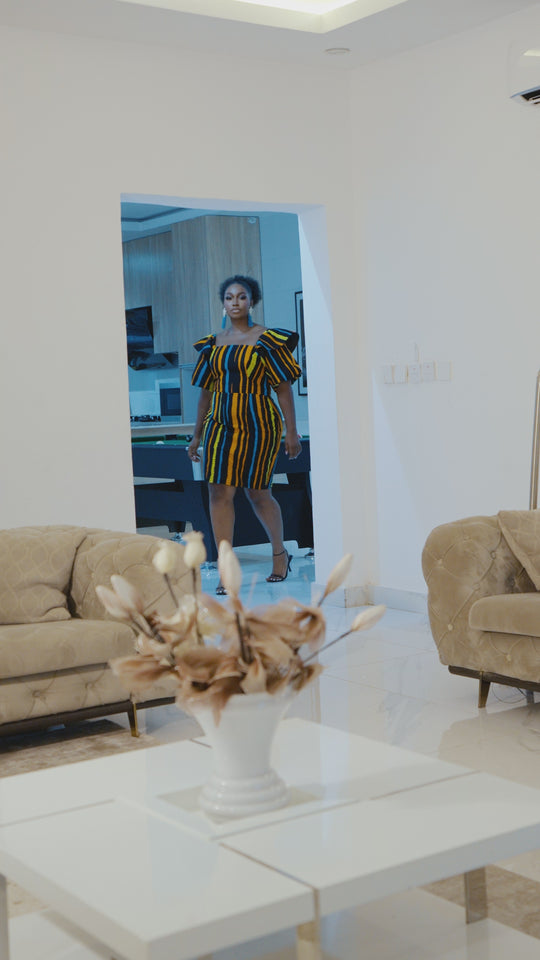 ROBE MIDI SHANI IMPRIMÉ AFRICAIN