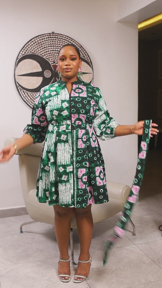 VESTIDO SHANI MIDI ESTAMPADO AFRICANO