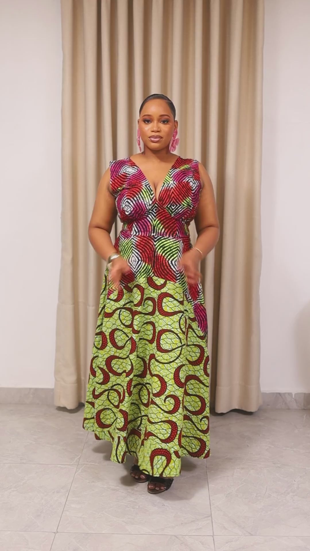 VESTIDO MAXI ESTAMPADO AFRICANO RUFARO