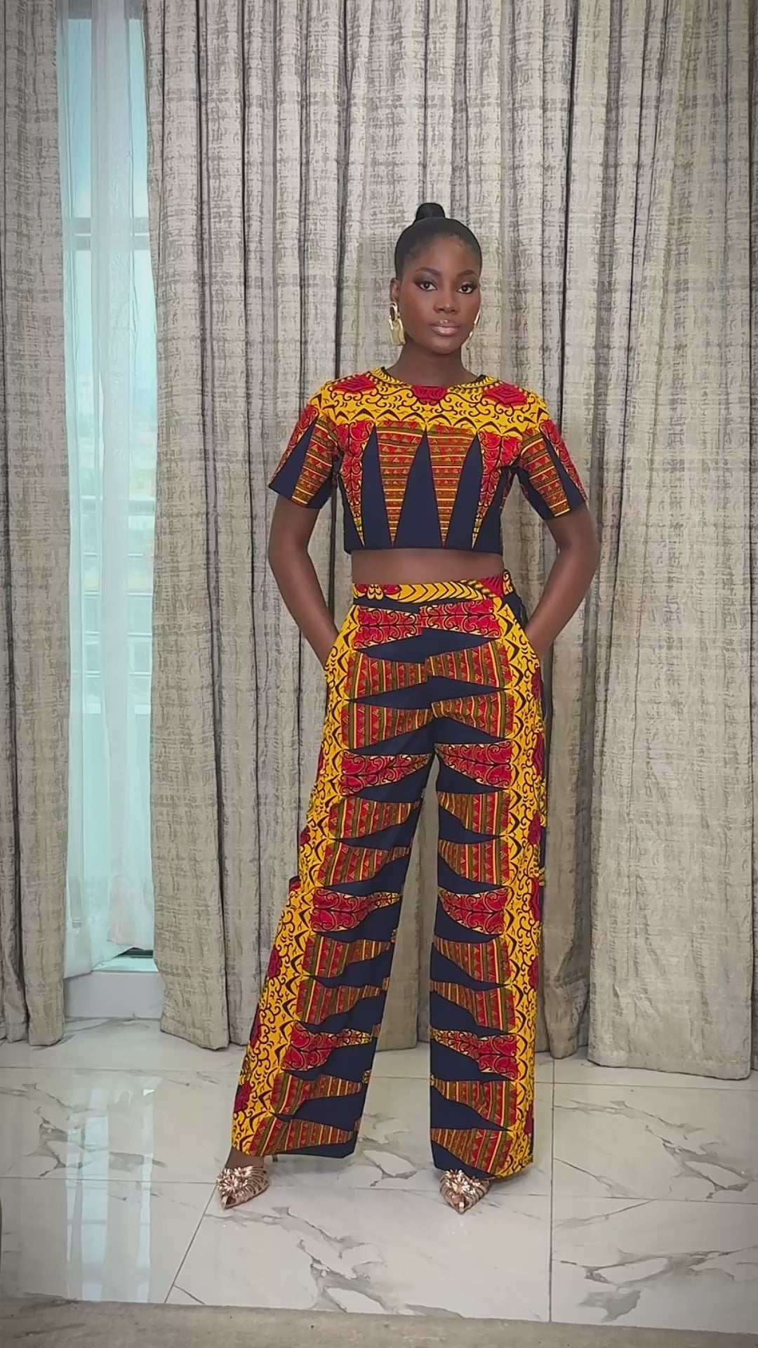 JALENE AFRICAN PRINT CROP SET