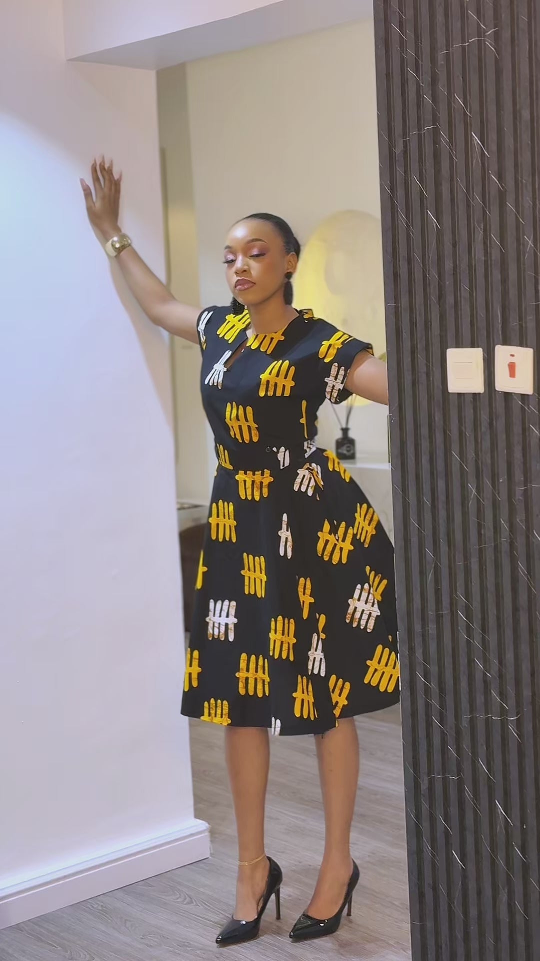 IYABO AFRICAN PRINT MIDI DRESS