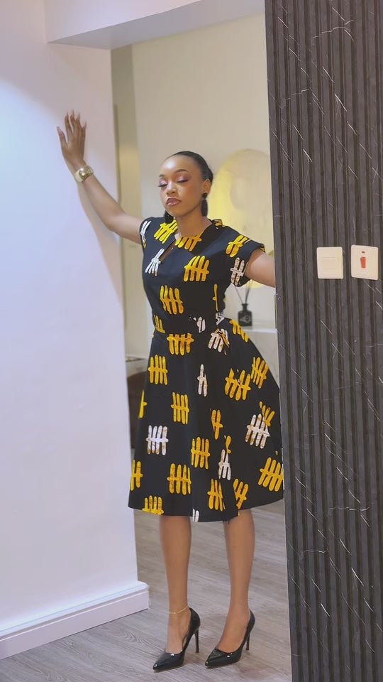 IYABO AFRICAN PRINT MIDI DRESS