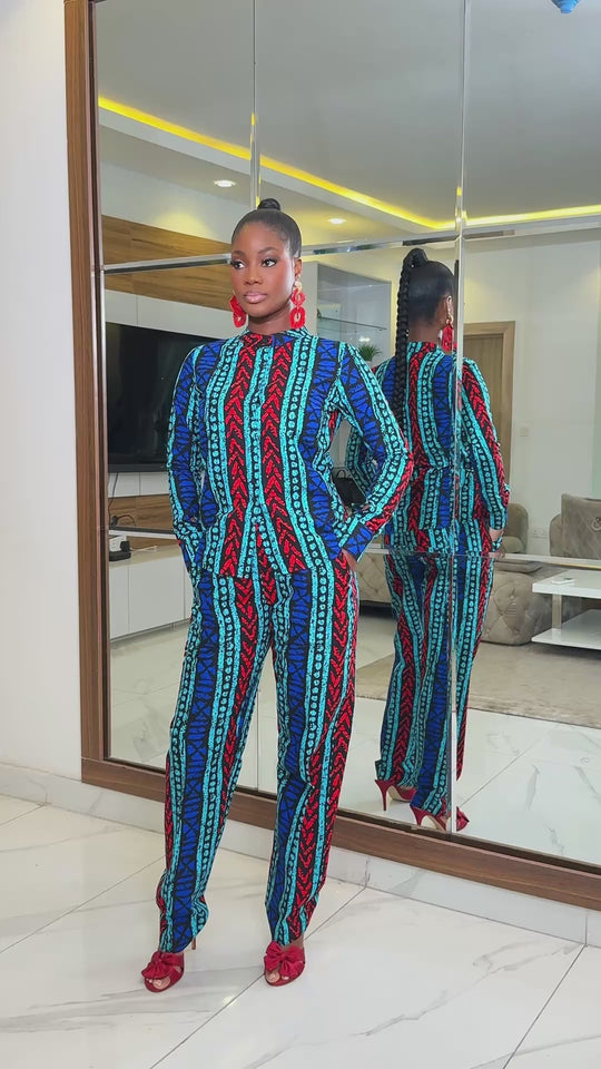IBUKUN AFRICAN PRINT SHIRT & PANTS SET