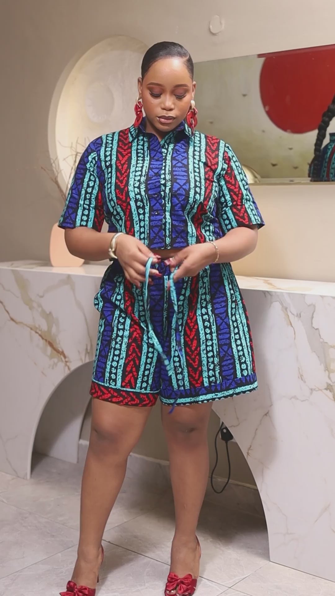 ALABA AFRICAN PRINT SHORTS SET