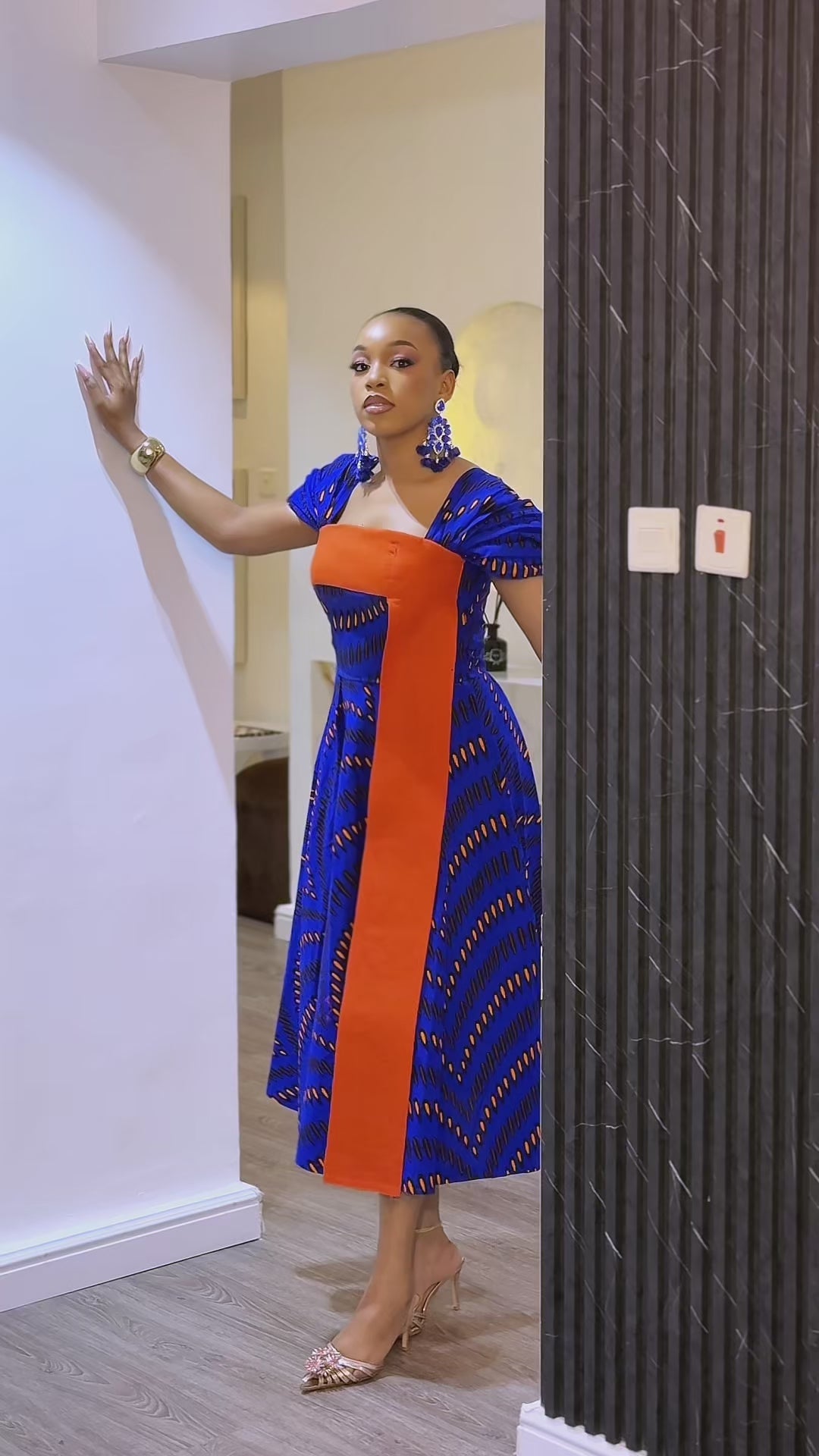 CHIZI AFRICAN PRINT MIDI DRESS