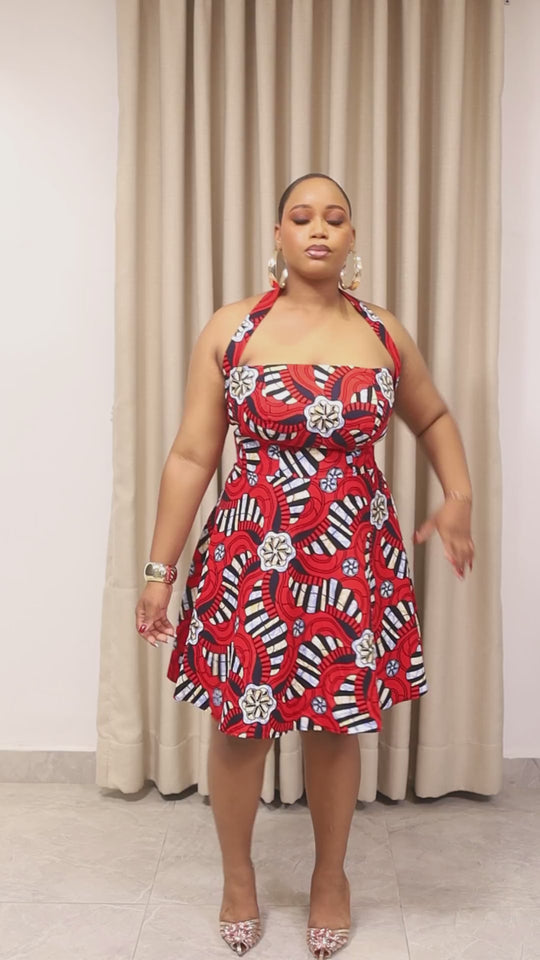 VESTIDO SHANI MIDI ESTAMPADO AFRICANO