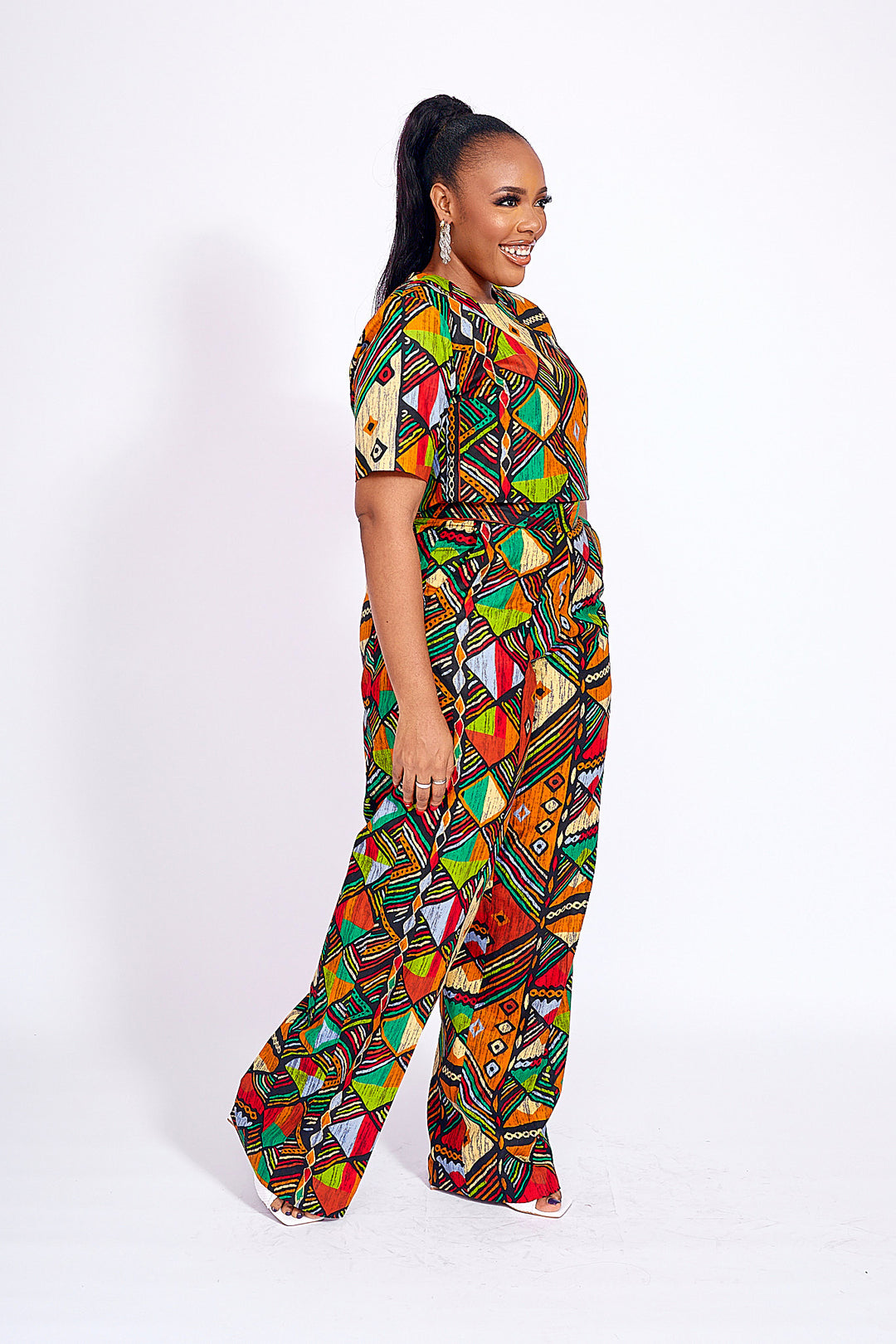 African Print Hadiza Crop Top (Yellow)