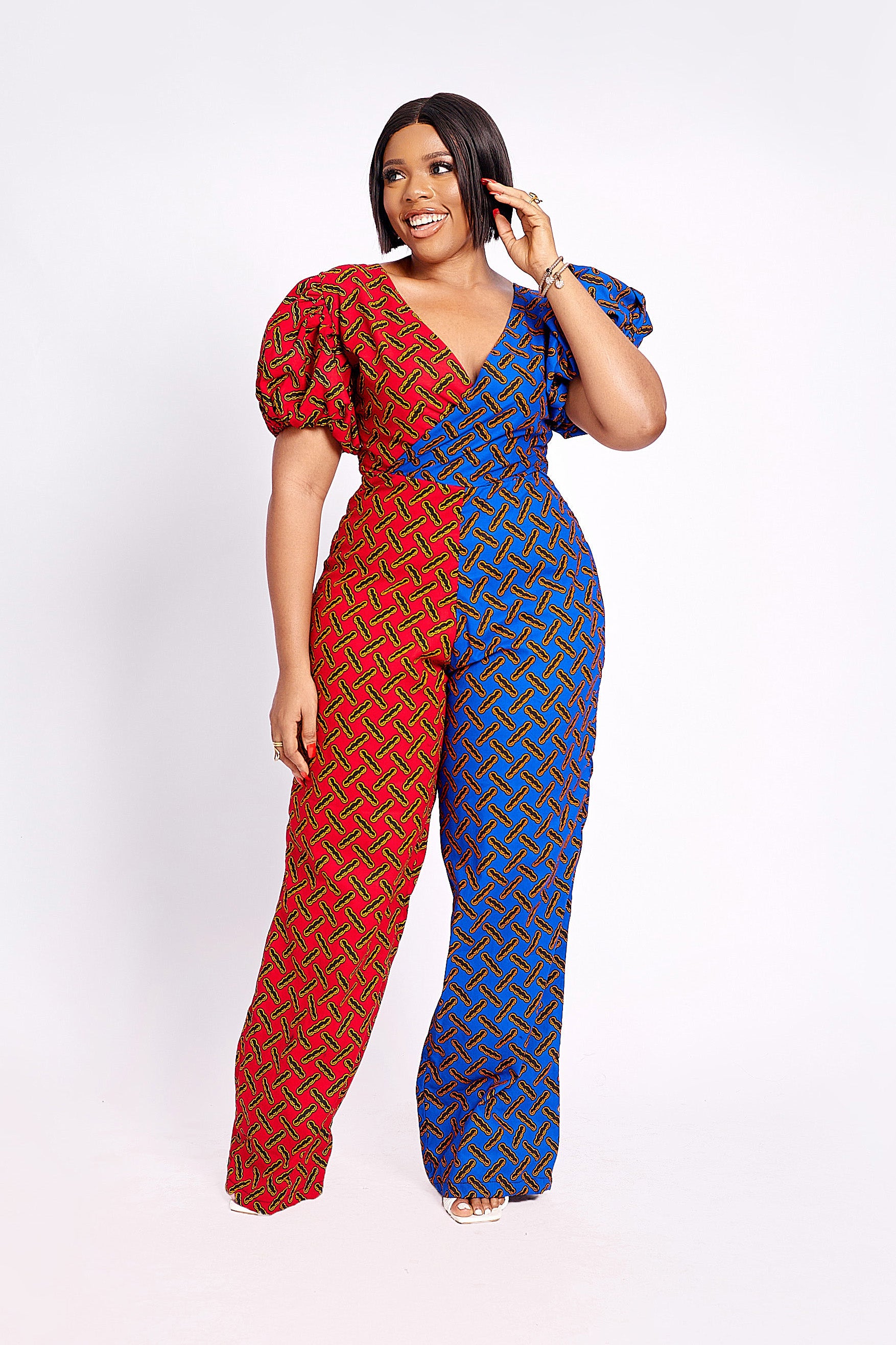 African Print Women Jumpsuit Slash-neck Long Horn Sleeve Sexy Romper Wide  Leg Pants African Ladies Jumpsuits Rompers Wy2634 - Africa Clothing -  AliExpress