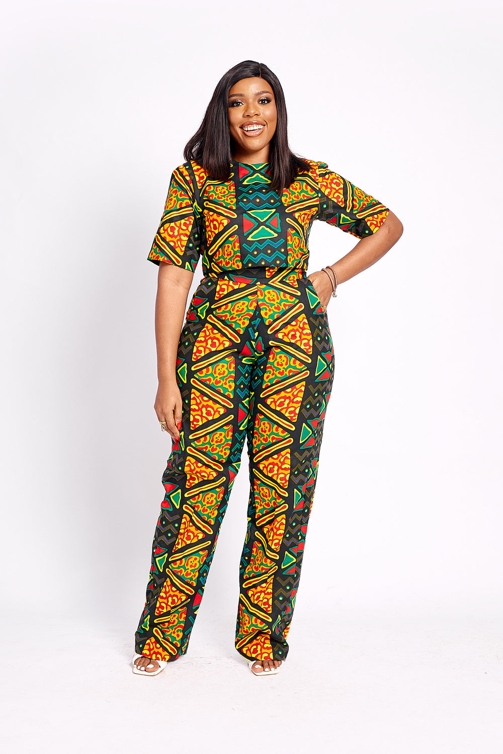 African Print Seni Crop Top