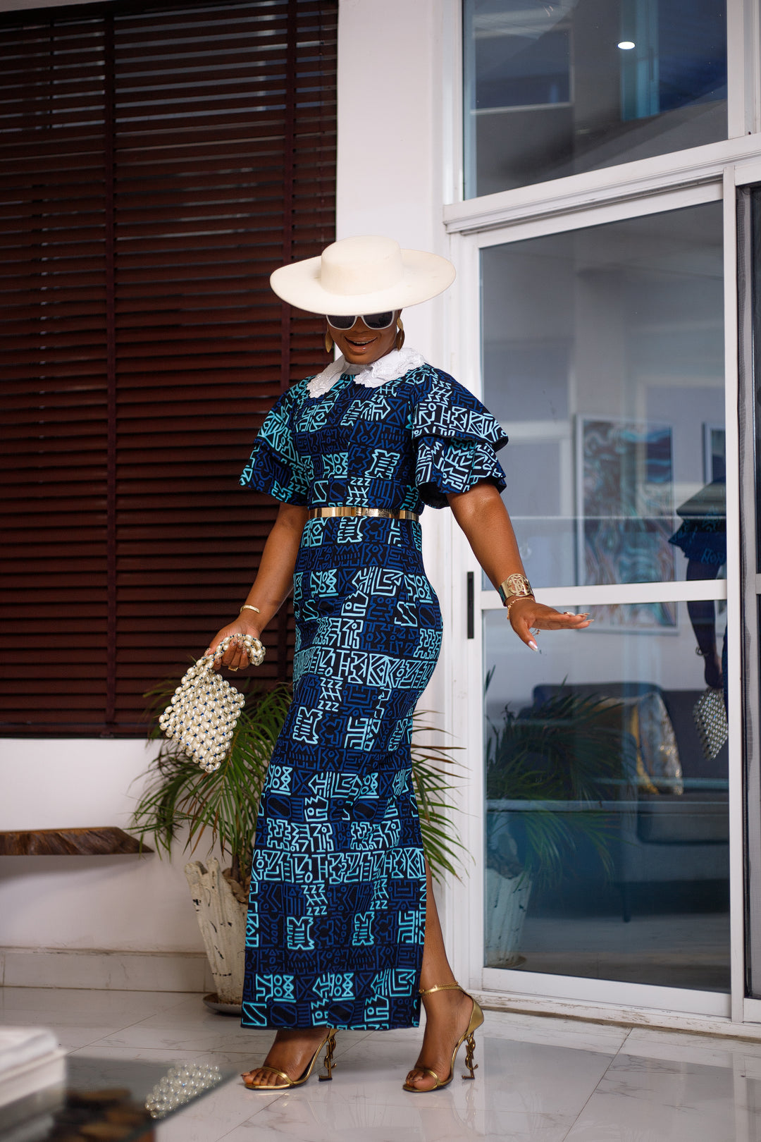 African Print Mide Maxi Dress