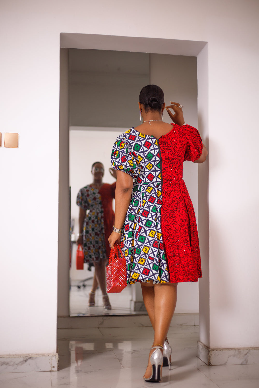 African Print Moji Midi Dress