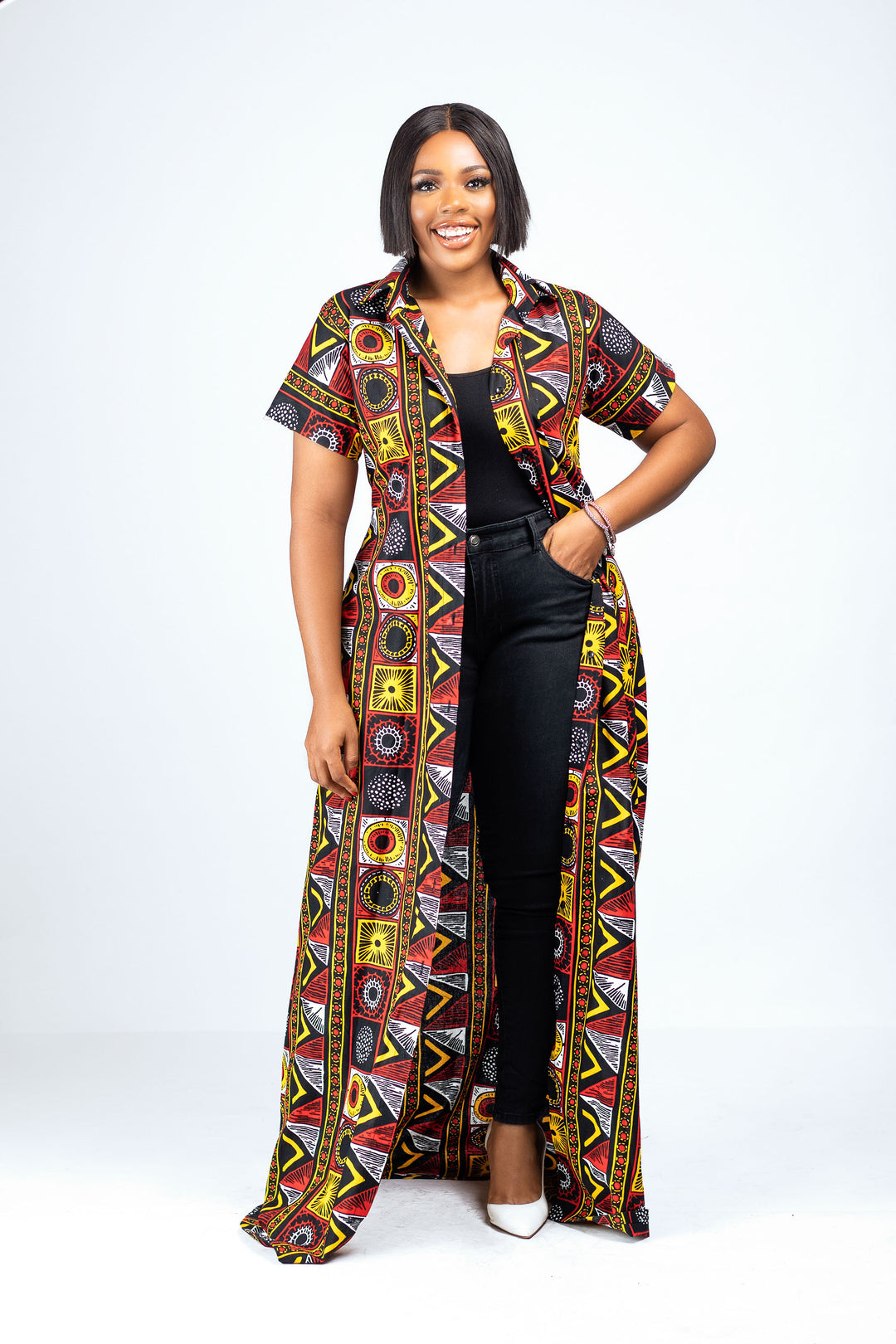 OSAS AFRICAN PRINT SHIRT DRESS