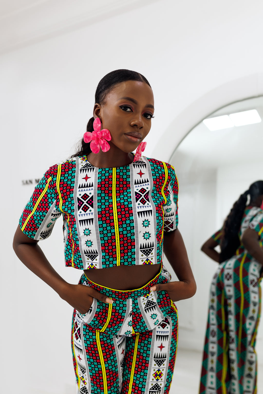 African Print Lade Crop Top